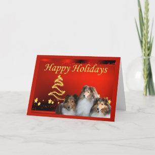 Festividades Estrelas de Cartão de Natal Sheltie