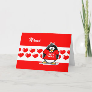 Festividades Eu Amo Seu Cartão De Pinguim