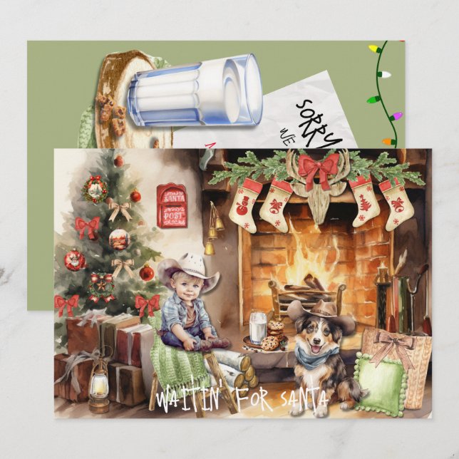 Festividades Eu e o meu amigo à espera de um cartão de Natal de (Frente/Verso)