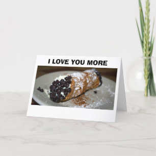 FESTIVIDADES "EU TE AMO MAIS DO QUE CANNOLI" CARTÃO DE AMOR ITA
