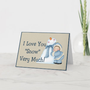 Festividades Eu Te Amo Muito "Neve"! Cartão de Saudação Snowman