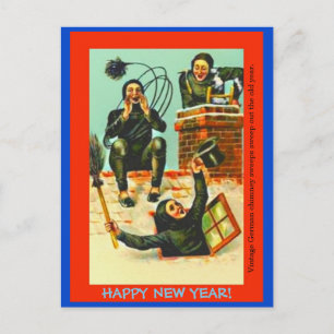 Festividades Exemplar de Cartão Postal de Ano Novo Alemão Antig