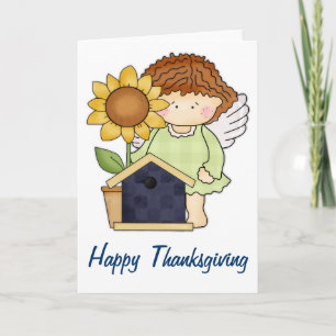 Festividades Fall Angel com Cartão de Ação de Graças Feliz de G