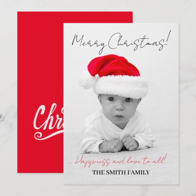 Festividades Família de Natal, bebê Papai Noel cartão de Natal (Frente/Verso)