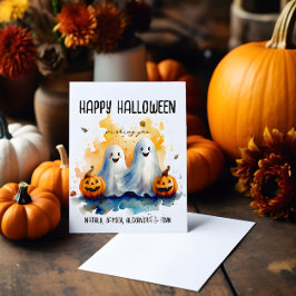 Festividades Fantasmas de Cartão Saudável de Halloween para a F