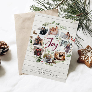 Festividades Farmhouse Wreath Cartão com fotos de férias