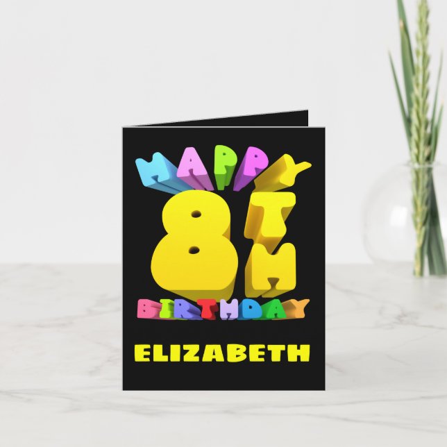 Festividades Feliz 8.º Cartão de Aniversário (Frente)