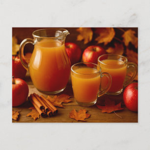Festividades Feliz Ação de Graças Cartão Postal de Cider de Maç