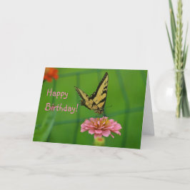 Festividades Feliz Aniversário Cartão de Jardim de Borboleta