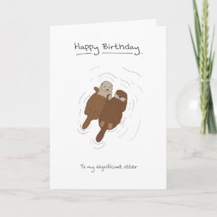 Festividades Feliz aniversário - Cartão de Otters