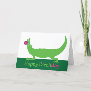 Festividades Feliz Aniversário Gator - Cartão de Saudação