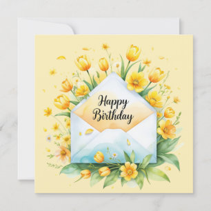 Festividades Feliz aniversário & lindo buquê Cartão de felicita