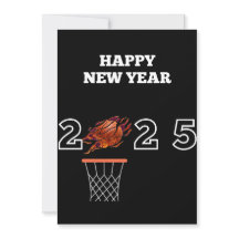 Feliz ano novo 2025 cartão de Natal de basquete