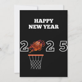 Festividades Feliz ano novo 2025 cartão de Natal de basquete