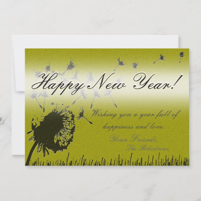 Festividades Feliz ano novo - Cartão de Desejo Dourado (Frente)