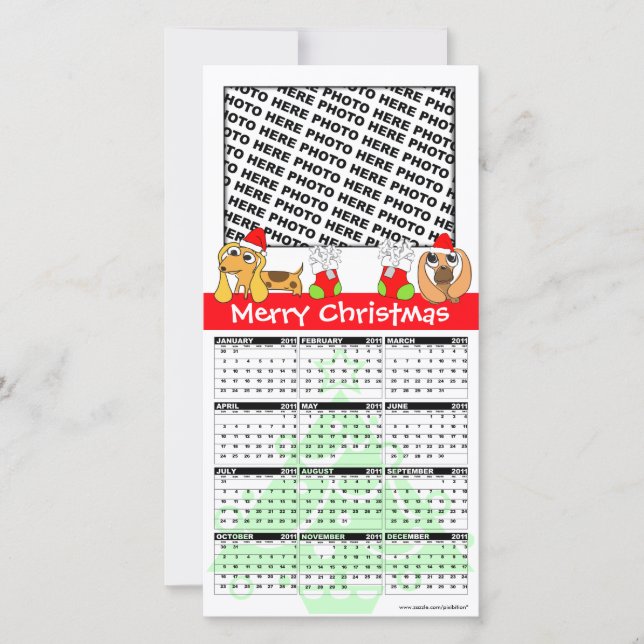 Festividades Feliz Calendário de Natal 2011 Cartão com fotos Do (Frente)