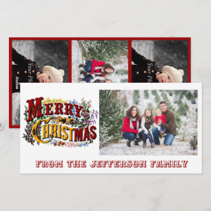 Festividades Feliz Cartão com fotos Branco de Natal