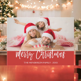 Festividades Feliz Cartão com fotos de Letras com Mão de Nata