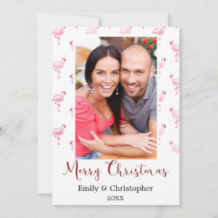 Festividades Feliz Cartão com fotos de Natal Flamingo
