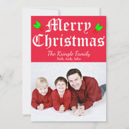 Festividades Feliz Cartão com fotos de Natal Vermelho
