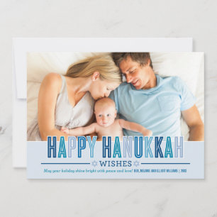 Festividades Feliz Cartão com fotos Hanukkah Sombras de Azul
