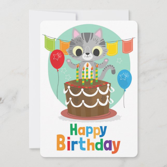 Festividades Feliz Cartão de Férias de Aniversário (Frente)