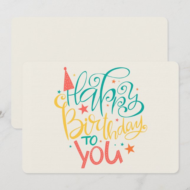 Festividades  Feliz Cartão de Férias de Aniversário (Frente/Verso)