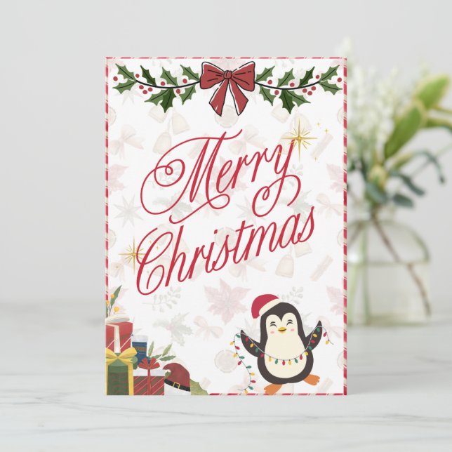 Festividades Feliz Cartão de Natal (Em pé/Frente)