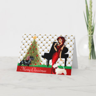 Festividades Feliz cartão de Natal da mulher sofisticada
