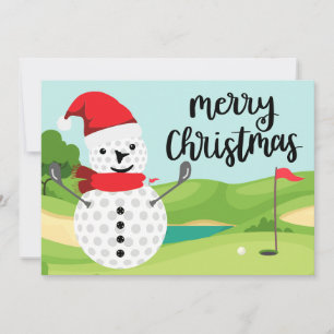 Festividades Feliz cartão de Natal para jogar golfe com Snowman