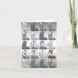 Festividades Feliz Cartão de Natal Ski Boot Winter Sport Alto