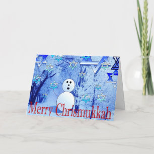 Festividades Feliz Chrismukkah Cartão de Saudação Judaica de Na