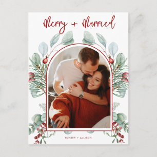 Festividades Feliz de Arco Moderno + Cartão Postal Casado