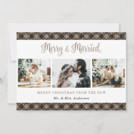 Festividades Feliz de Xadrez russa e cartão de Natal casado