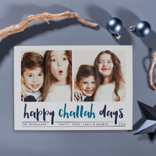 Festividades Feliz Dia de Challah Cartão com fotos de Hanukka