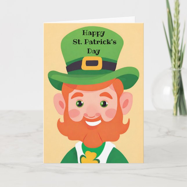 Festividades Feliz Dia de São Patrício Cartão de Leprechaun Div (Frente)