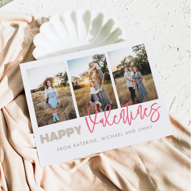 Festividades Feliz Dia dos Namorados 3 Colagem de Fotos Cartão  (Criador carregado)
