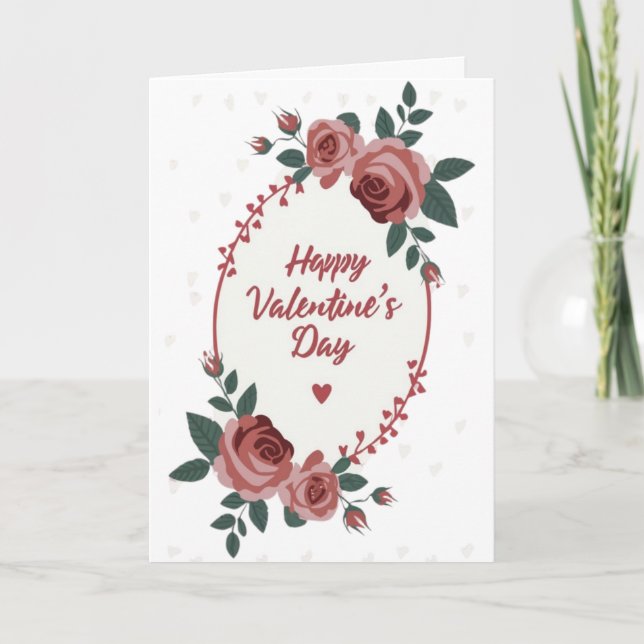 Festividades Feliz Dia dos Namorados Cartão de Coração de Rosas (Frente)