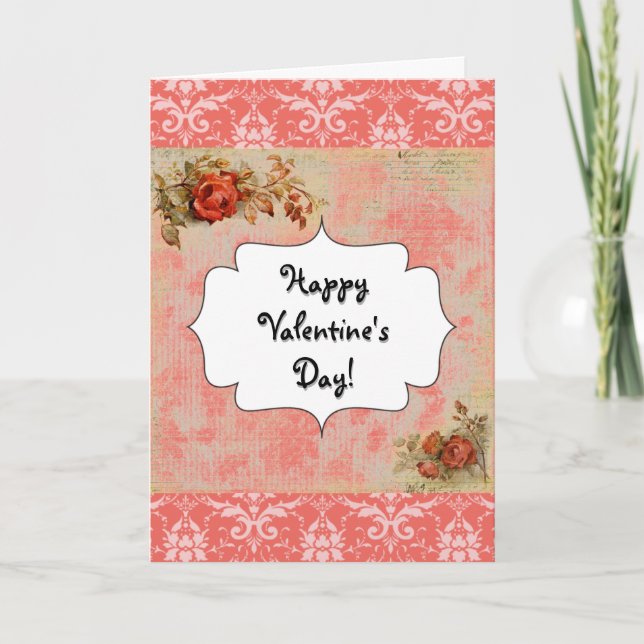 Festividades Feliz Dia dos Namorados Cartão de Saudação Antigo (Frente)