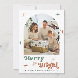 Festividades Feliz do cartão de Natal Boho e Férias Brilhantes