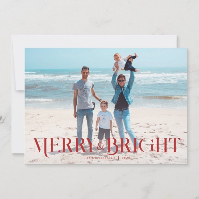 Festividades Feliz e Cartão com fotos de Natal Brilhante (Frente)