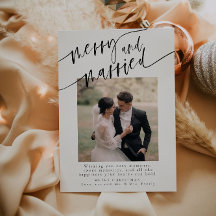 Feliz E Novo Cartão De Natal Elegante Casado