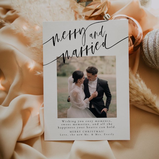 Festividades Feliz E Novo Cartão De Natal Elegante Casado (Criador carregado)
