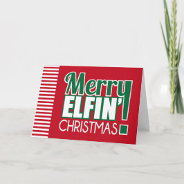 Festividades Feliz Elfin - Cartão de Saudação de Natal
