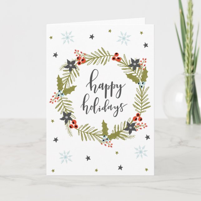 Festividades "Feliz feriado" Cartão de saudação de Natal (Frente)