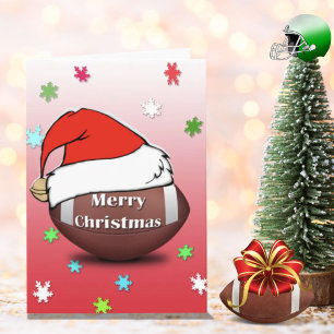Festividades Feliz Futebol de Natal com cartão de Papai Noel