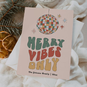 Festividades Feliz Groovy Vibes Apenas Retrocede Cartão de Nata
