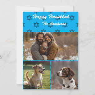 Festividades Feliz hanuka cartão de foto da família personaliza