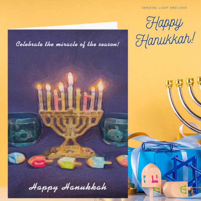 Festividades Feliz Hanukkah Celebra o Milagre do Cartão de Esta (Criador carregado)
