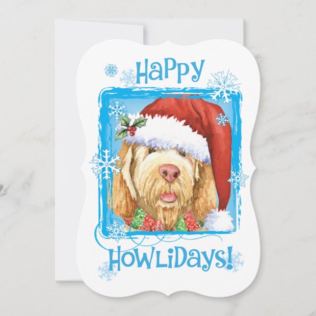 Festividades Feliz Howlidays Spinone Italiano Cartão de Férias (Frente)